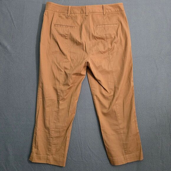 Talbots Women 4 Signature Brown Mid Rise Straight Leg Cropped Pants - Picture 2 of 11